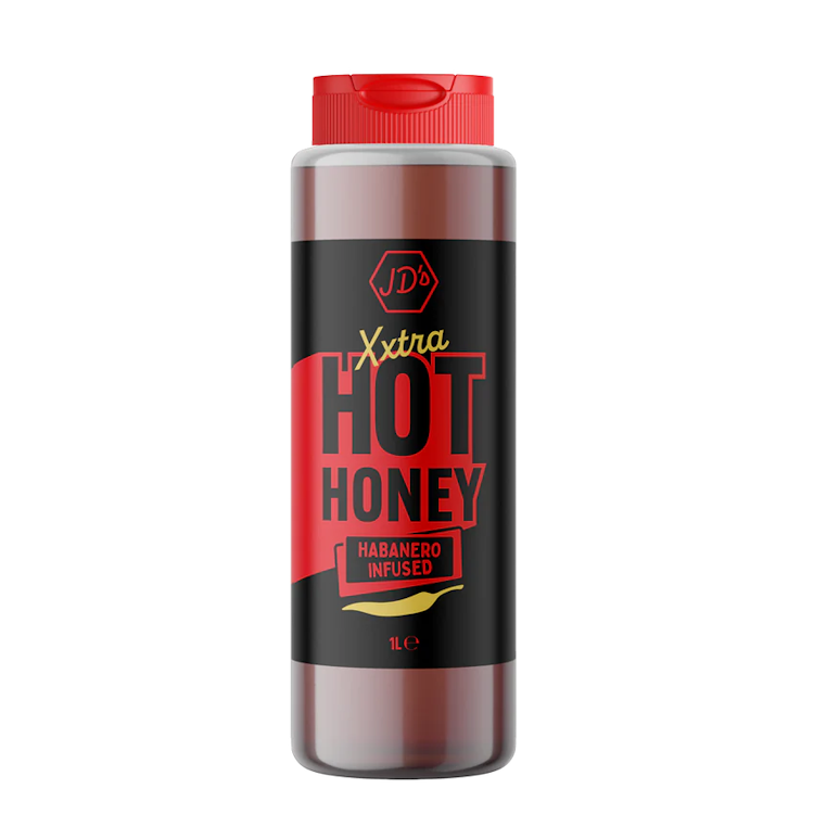 JD's Hot Honey Extra Hot 1 Litre Bottle