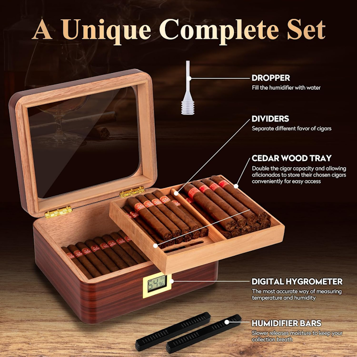 Table Top 30-50 Cigar Humidor - Image 4
